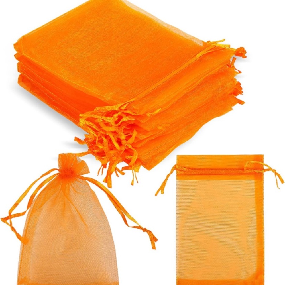 100 pcs.Organza Gift Bags for Jewelry Packaging Wedding Favor Orange.